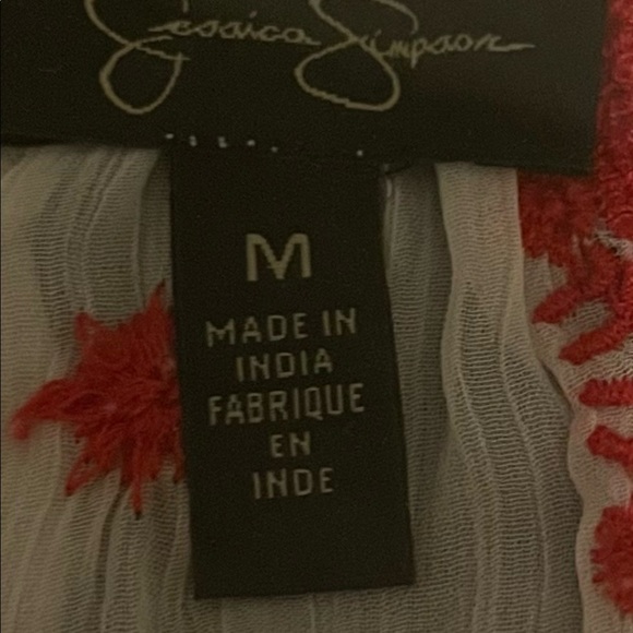 JESSICA Simpson red and white sheer Spaghetti strap top - Picture 7 of 8